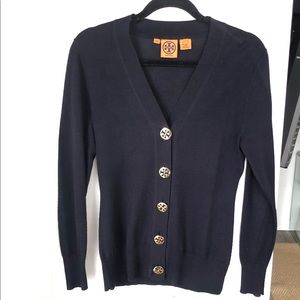 Tory Burch V-Neck Merino Wool Cardigan